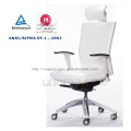 Leather executive chair high back,white,ANSI/BIFMA,full function